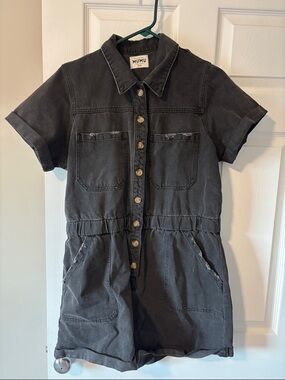 Show Me Your Mumu Washed Charcoal Black Romper